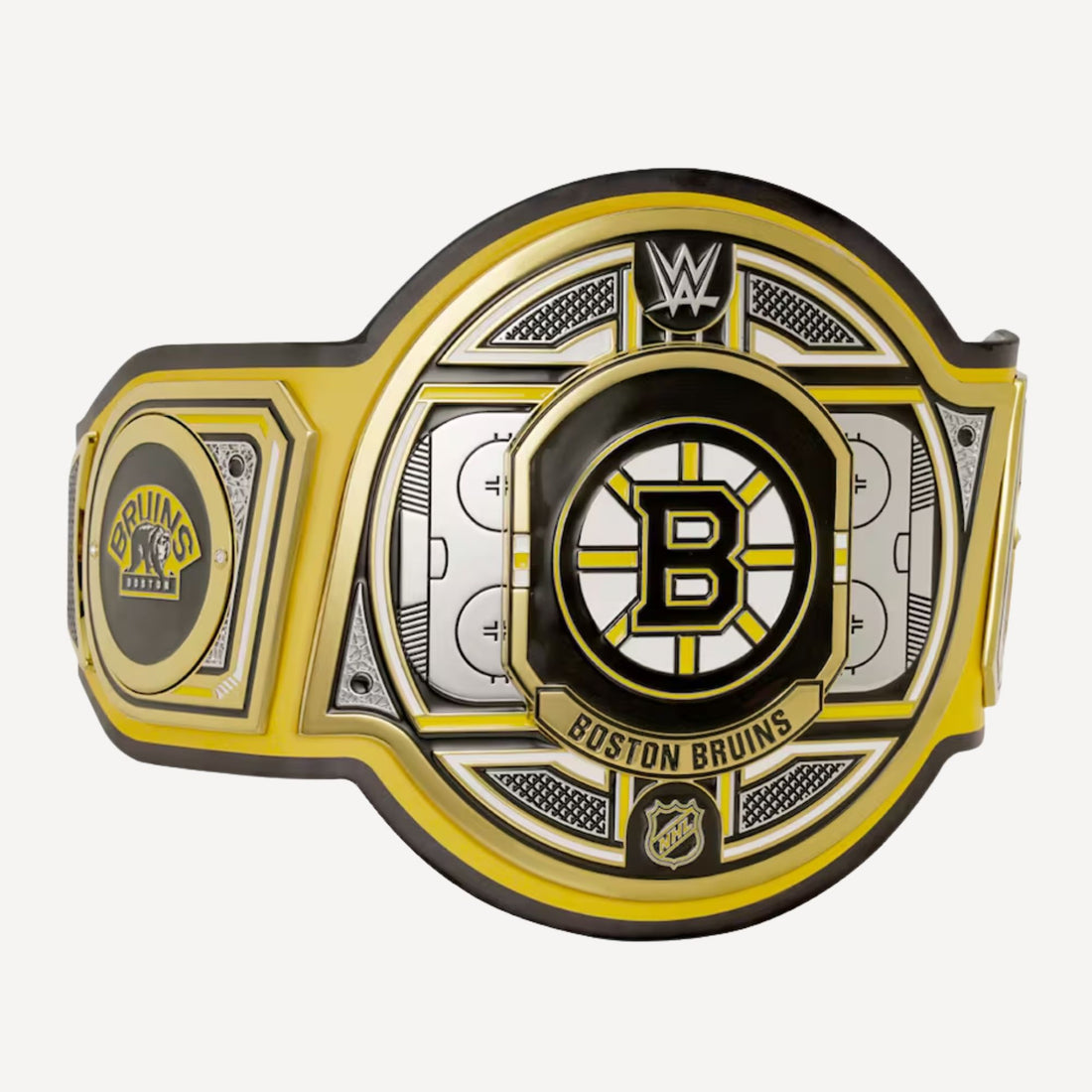 Replica Boston Bruins WWE Belt crafted with detailed engravings and bold logo plates.