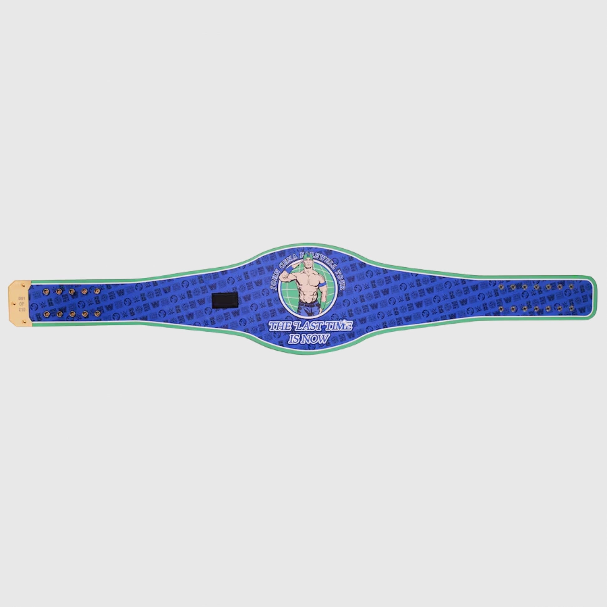 Premium replica of the WWE John Cena Farewell Tour Dallas Spinner Belt for fans and collectors.