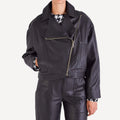 Leather Oversized Black Jacket For Womens