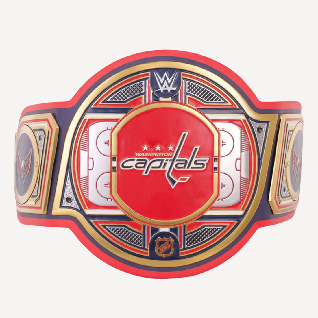 Official WWE x NHL Legacy Belt celebrating the Washington Capitals' hockey excellence.