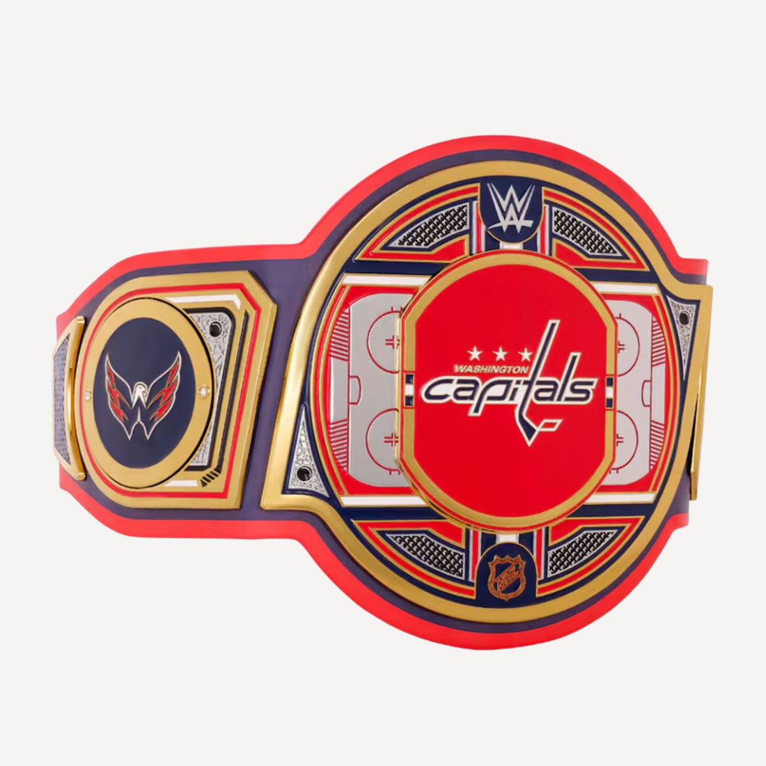 Official WWE x NHL Legacy Belt celebrating the Washington Capitals' hockey excellence.